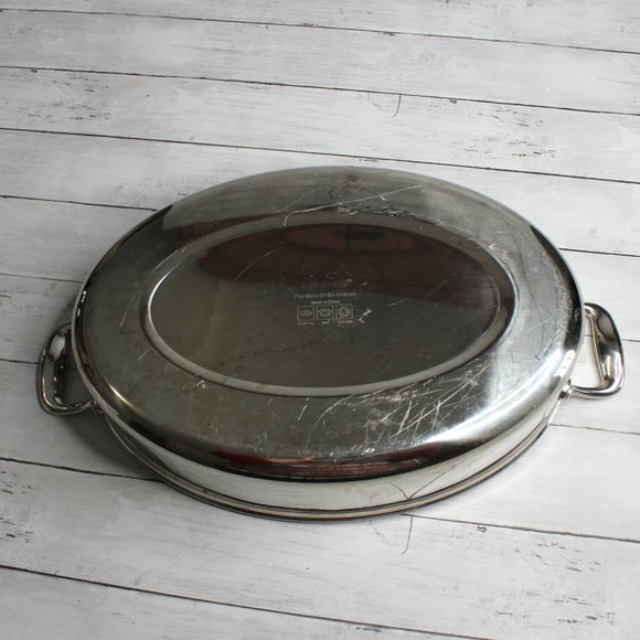 Tupperware Chef Series Stainless Steel Open Turkey Roaster Oven Pan - Picture 5 of 6